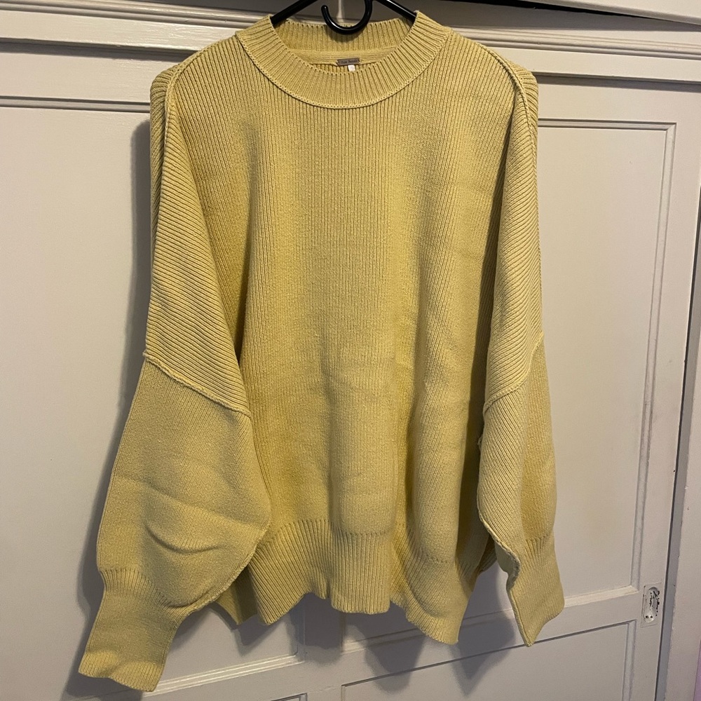 Free people yellow knit sweater